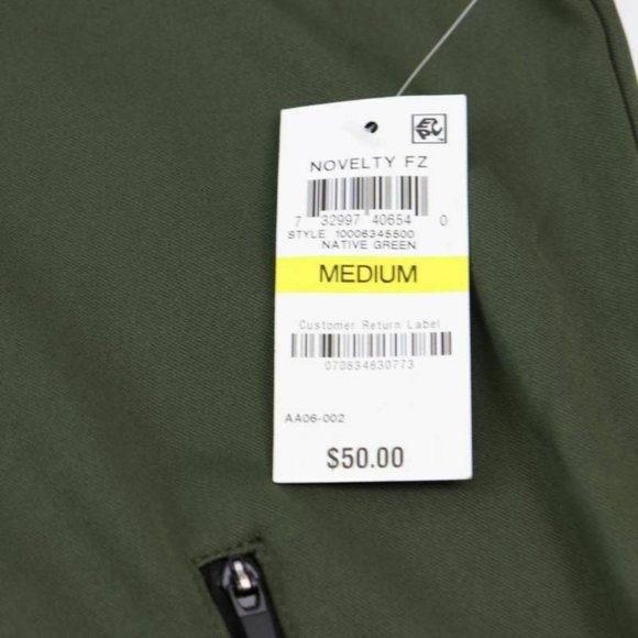 Ideology Mens Track Jacket Native Green Black Colorblock Zip Up Pockets M New - Picture 6 of 7